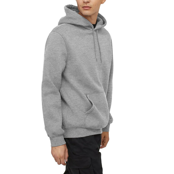 Mens Outdoor Hoodies Lightweight Half-Zipper Solid Pullover Casual Comfortable Kangaroo Pocket Sweatshirts 